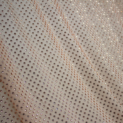 Stretch Embroidered Tulle with Tone-on-Tone Strass, Full Field
