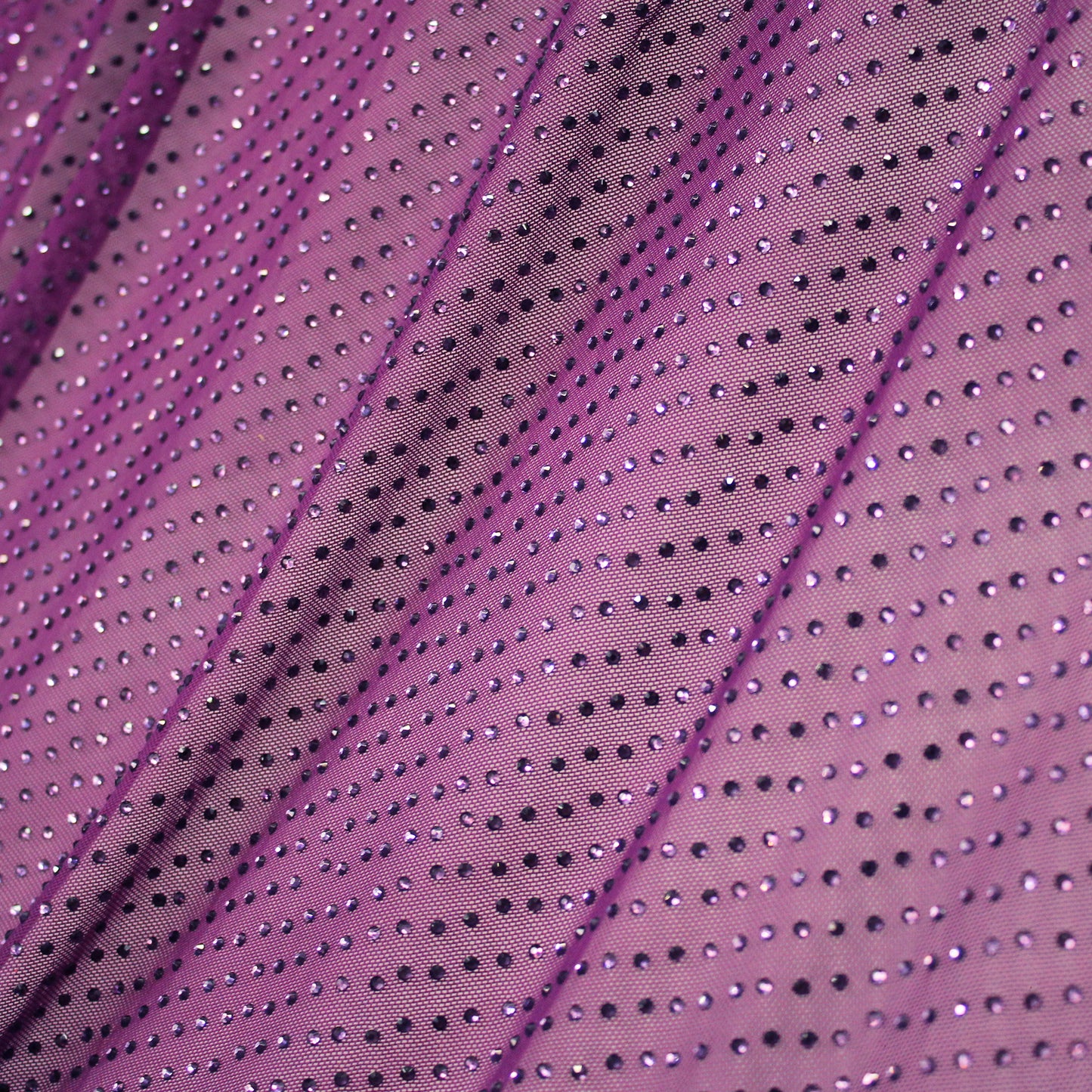 Stretch Embroidered Tulle with Tone-on-Tone Strass, Full Field