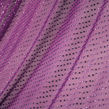 Stretch Embroidered Tulle with Tone-on-Tone Strass, Full Field