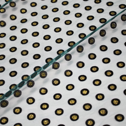 Tulle Flock Pois con Glitter Oro