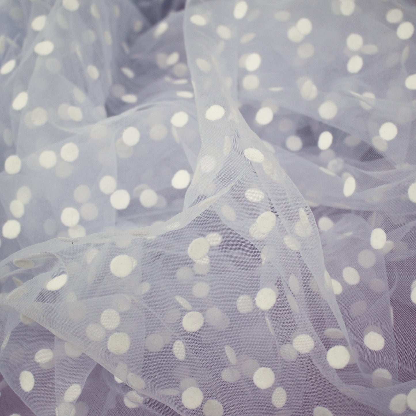 Large Flock Polka Dot Tulle