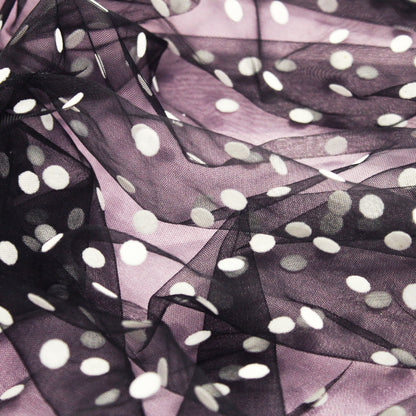 Large Flock Polka Dot Tulle