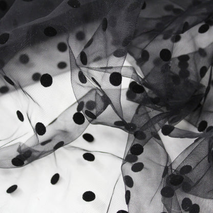 Large Flock Polka Dot Tulle