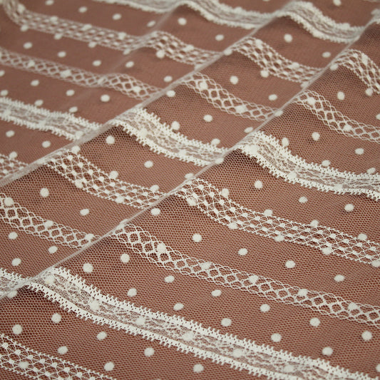Embroidered Tulle Glitter Double Edge Degradè 3D Puffy and Sequins