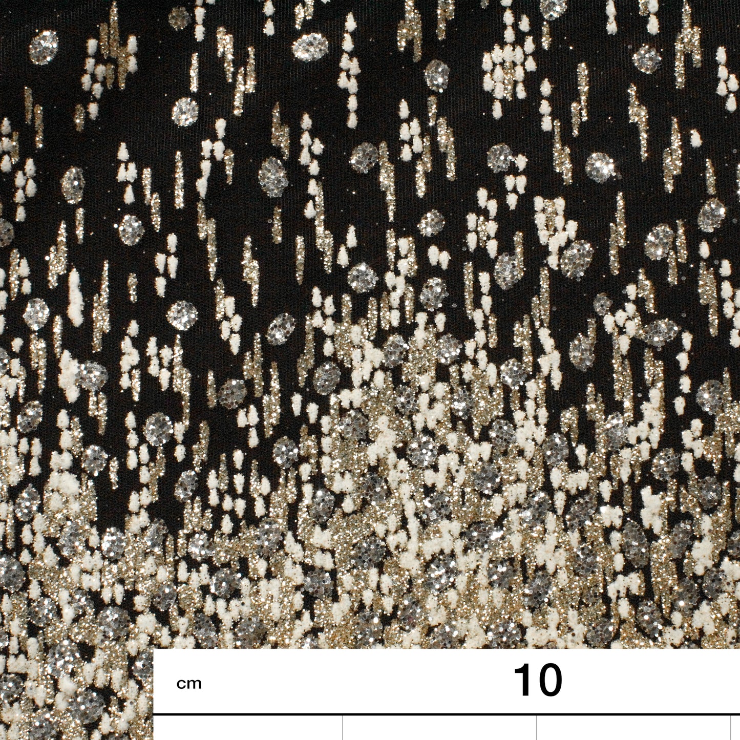 Tulle Glitter con Motivo Astratto a Fasce