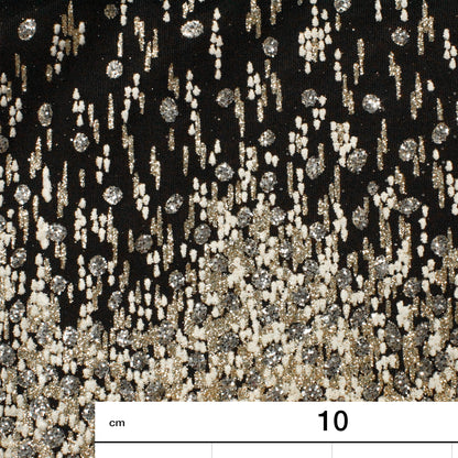 Tulle Glitter con Motivo Astratto a Fasce