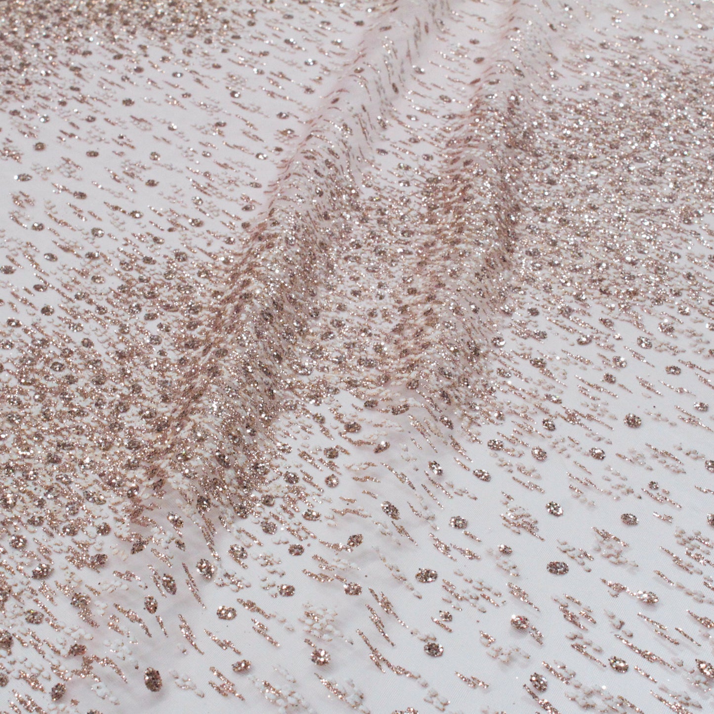 Tulle Glitter con Motivo Astratto a Fasce