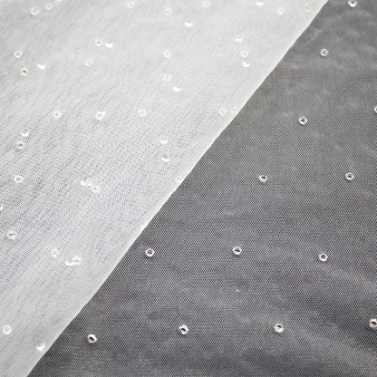 Tulle Leggero con Applicazione di Strass Cristallo