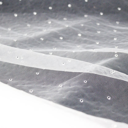 Tulle Leggero con Applicazione di Strass Cristallo