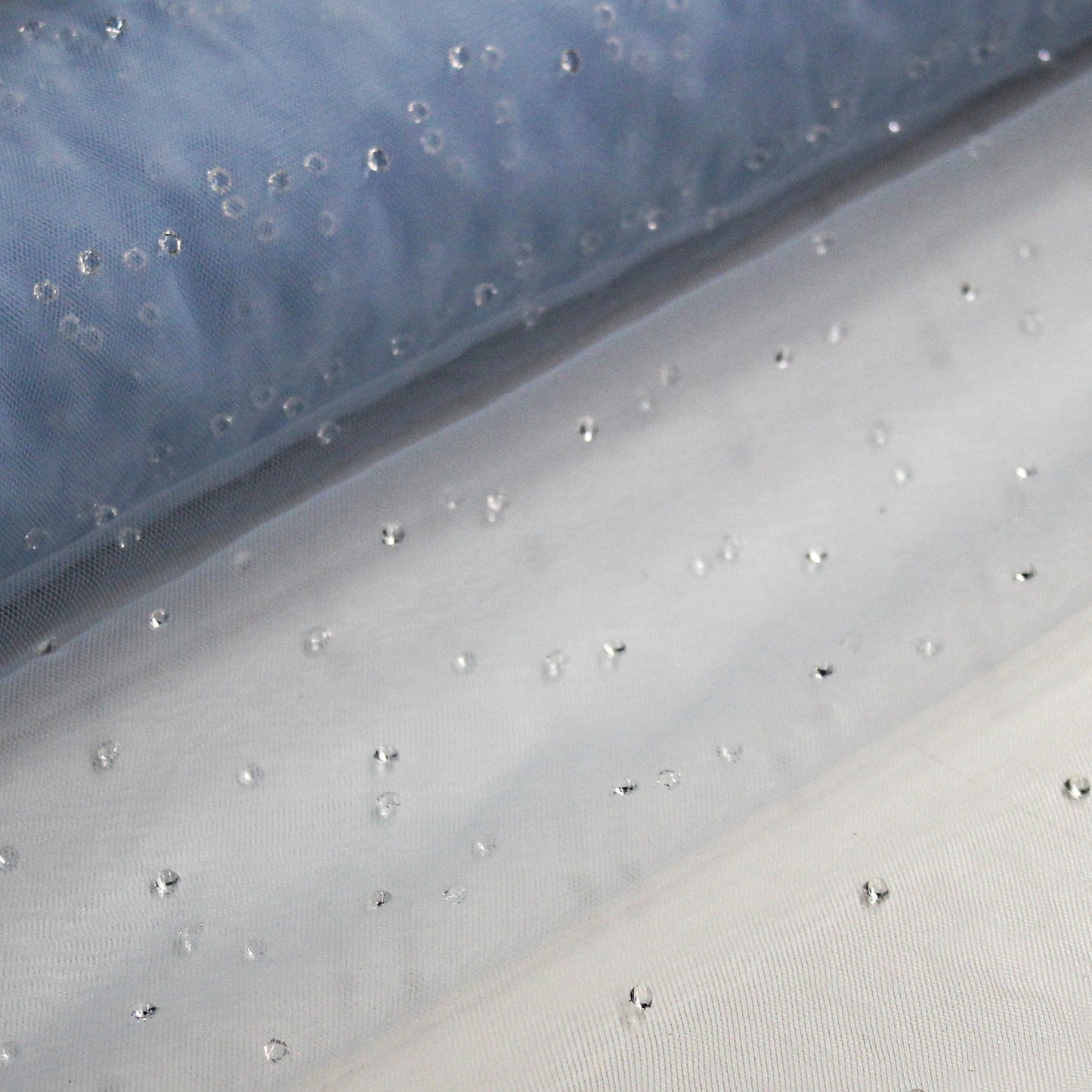 Tulle Leggero con Applicazione di Strass Cristallo