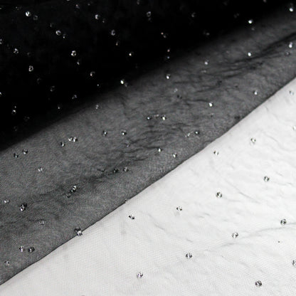 Tulle Leggero con Applicazione di Strass Cristallo