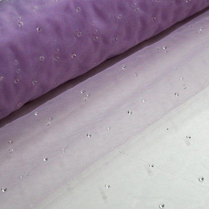Tulle Leggero con Applicazione di Strass Cristallo