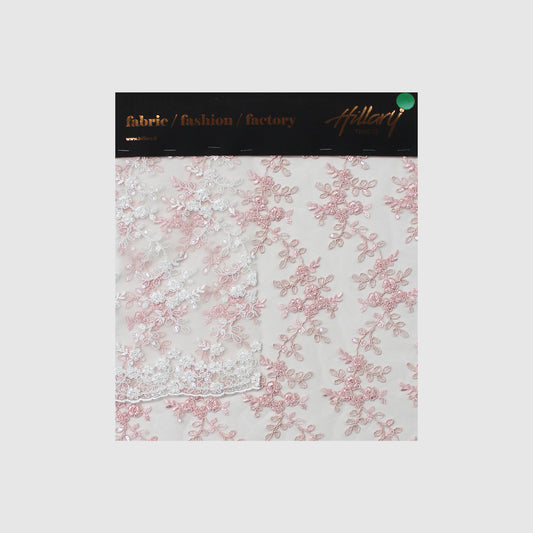 Embroidered Rebrodé Tulle with Flowers and Sequins Sample
