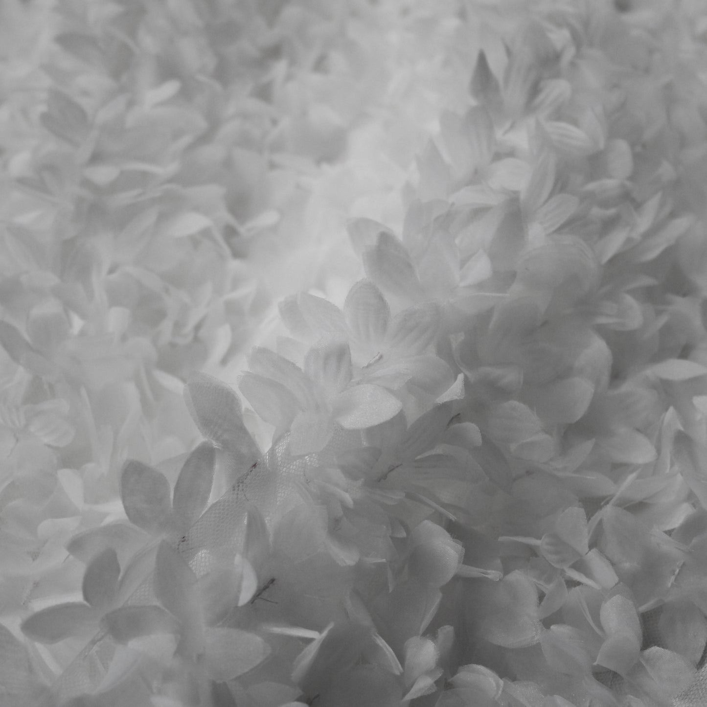 Tulle Ricamato 3D con Fiori Piccoli a Campo Pieno