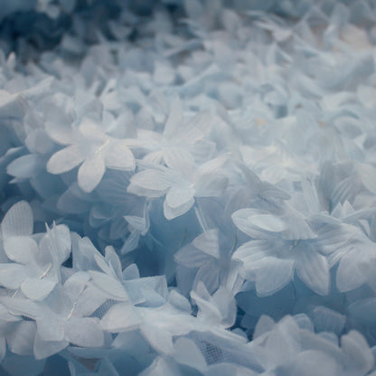 Tulle Ricamato 3D con Fiori Piccoli a Campo Pieno