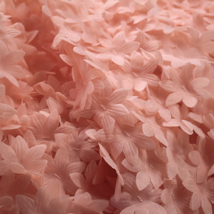 Tulle Ricamato 3D con Fiori Piccoli a Campo Pieno