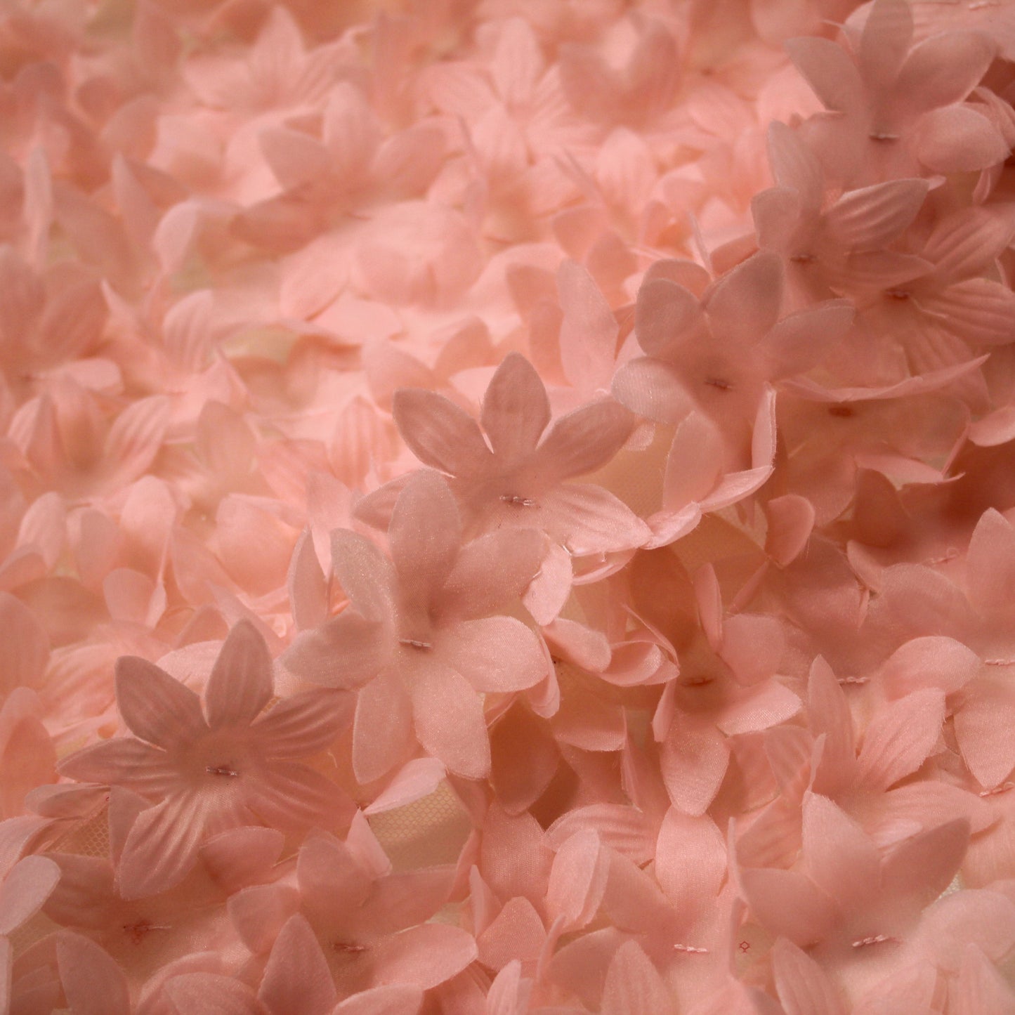 Tulle Ricamato 3D con Fiori Piccoli a Campo Pieno