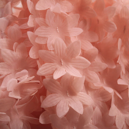 Tulle Ricamato 3D con Fiori Piccoli a Campo Pieno