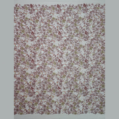 Tulle Ricamato a Campo Pieno | Fiori Multidimensione e Paillettes Multicolor