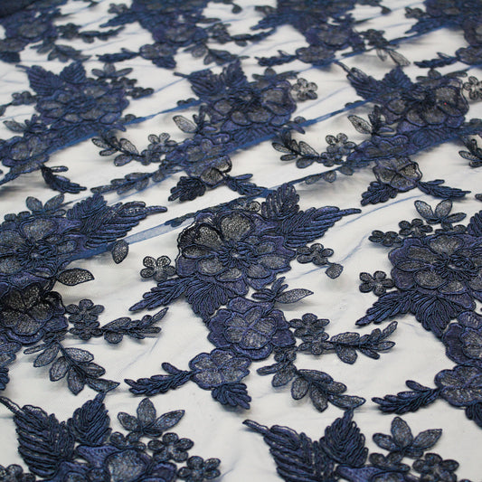 Tulle Ricamato a Filo | Mazzi di Fiori in Rebrodé con Paillettes