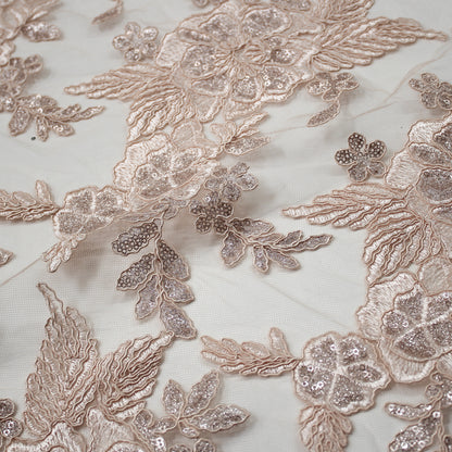 Tulle Ricamato a Filo | Mazzi di Fiori in Rebrodé con Paillettes