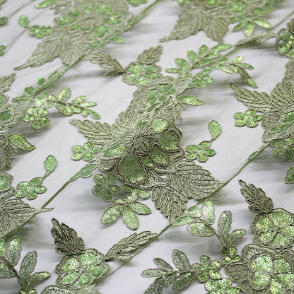 Tulle Ricamato a Filo | Mazzi di Fiori in Rebrodé con Paillettes