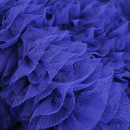 Tulle Ricamato con Balze e Rouches