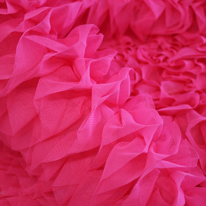 Tulle Ricamato con Balze e Rouches