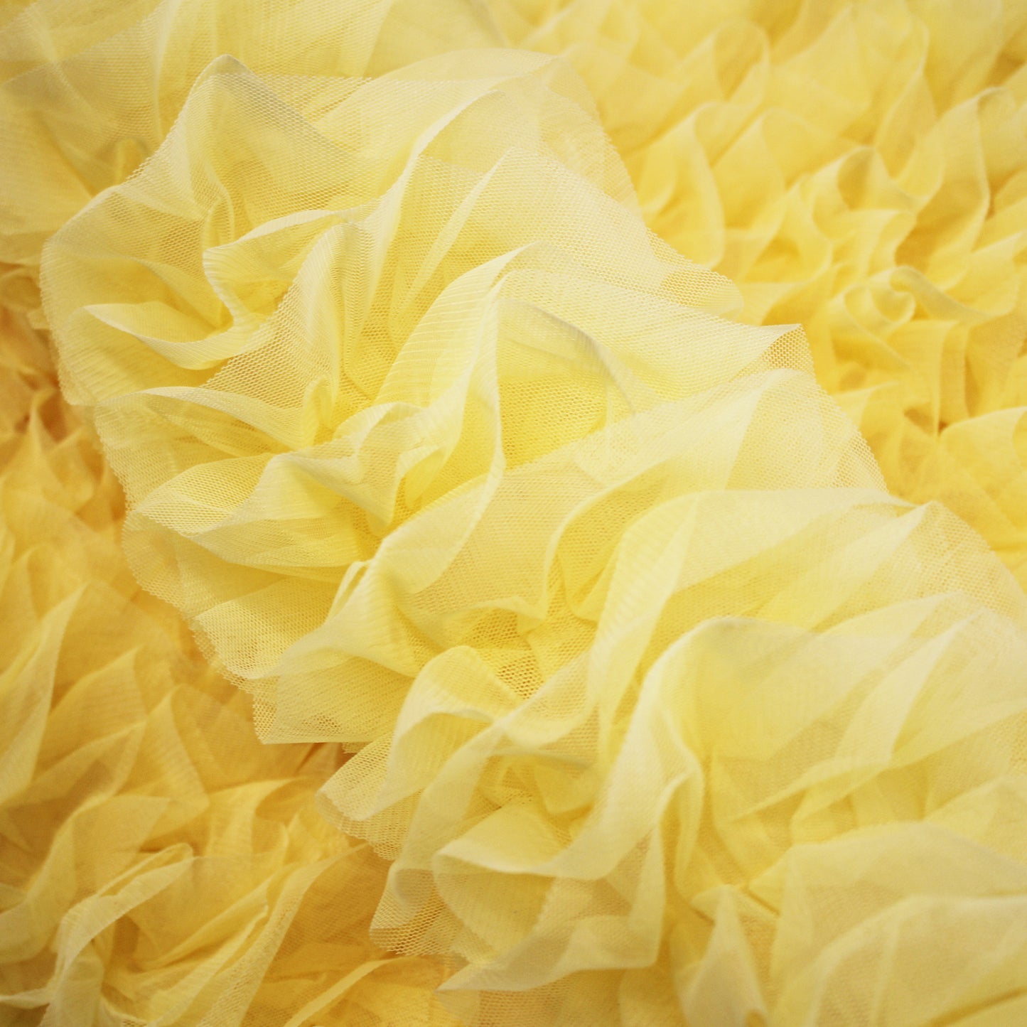Tulle Ricamato con Balze e Rouches