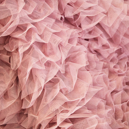 Tulle Ricamato con Balze e Rouches