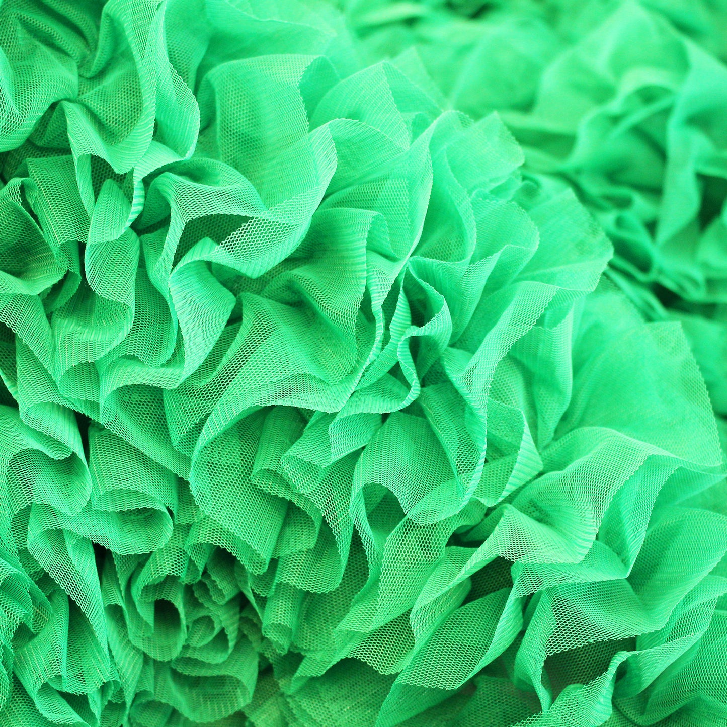 Tulle Ricamato con Balze e Rouches