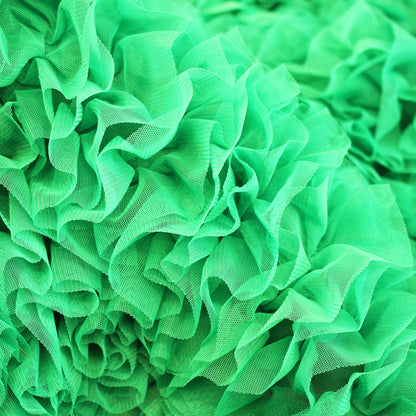 Tulle Ricamato con Balze e Rouches