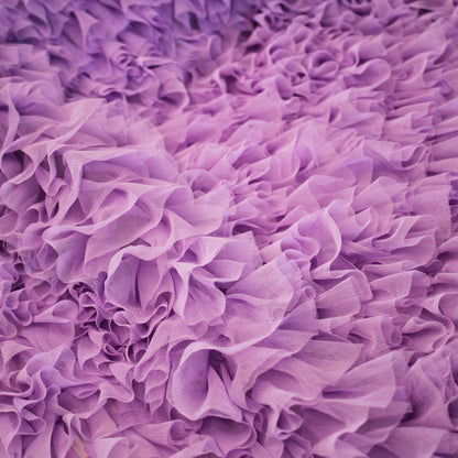 Tulle Ricamato con Balze e Rouches