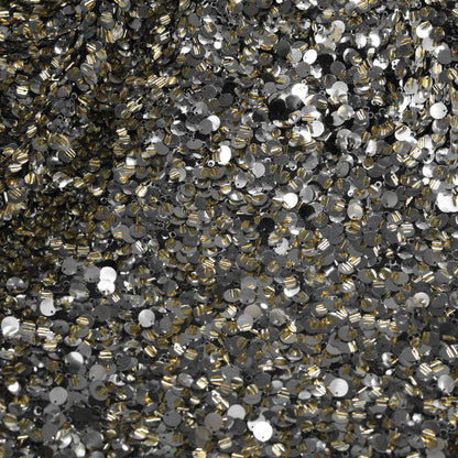All-Over Double Layered Sequin Tulle | Black and Gold