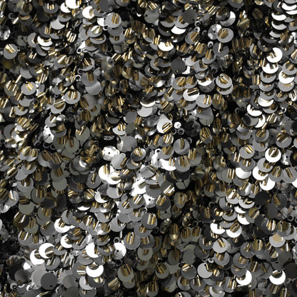 All-Over Double Layered Sequin Tulle | Black and Gold