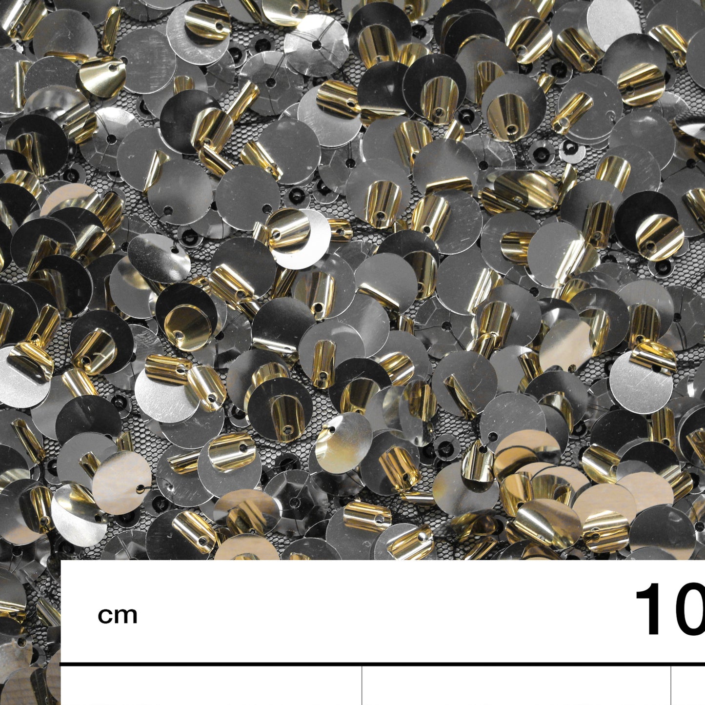All-Over Double Layered Sequin Tulle | Black and Gold