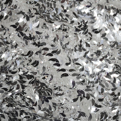 All-Over Leaf-Shaped Sequin Embroidered Tulle