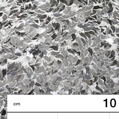 All-Over Leaf-Shaped Sequin Embroidered Tulle