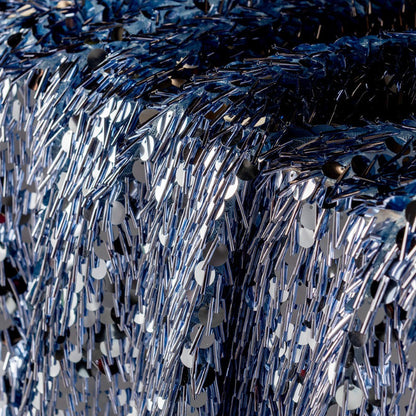 Cascading Waterfall Tulle with Large Bugle Beads and Sequins