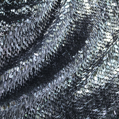Cascading Waterfall Tulle with Large Bugle Beads and Sequins
