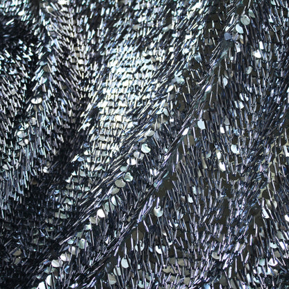Cascading Waterfall Tulle with Large Bugle Beads and Sequins