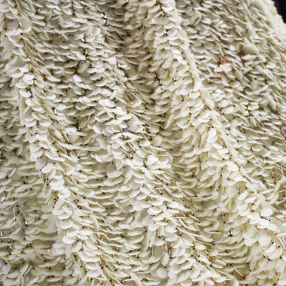 Cascading Waterfall Tulle | Ivory Sequins and Gold Bugle Beads