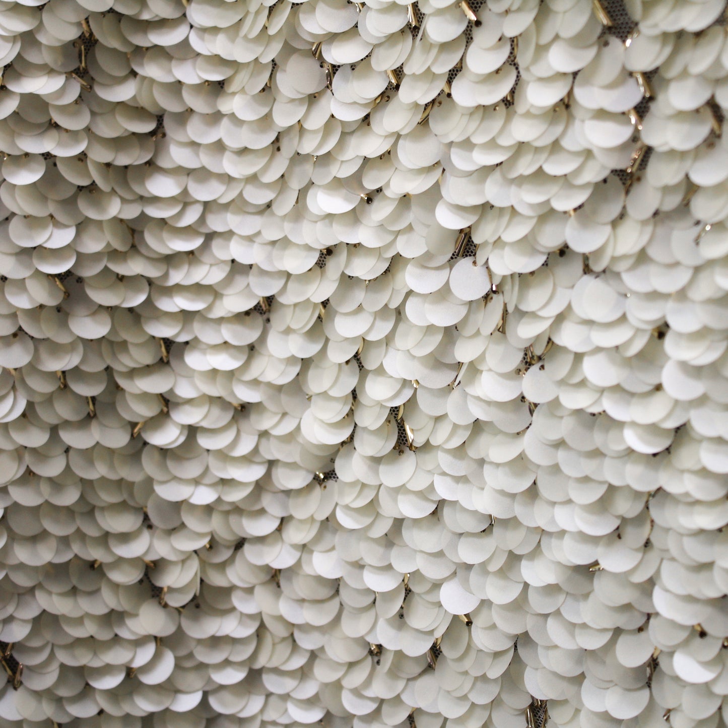 Cascading Waterfall Tulle | Ivory Sequins and Gold Bugle Beads