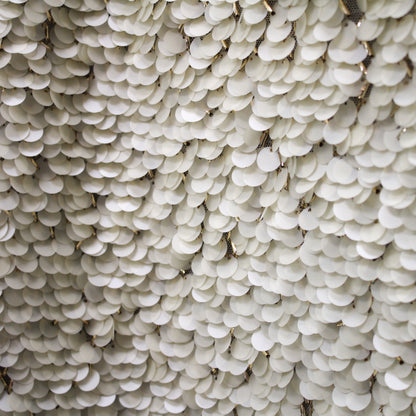 Cascading Waterfall Tulle | Ivory Sequins and Gold Bugle Beads