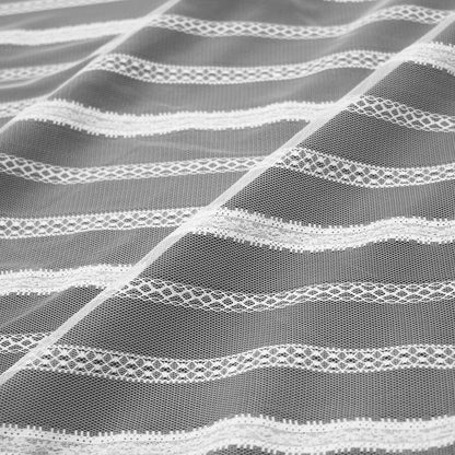 Embroidered Tulle with Ribbon Effect