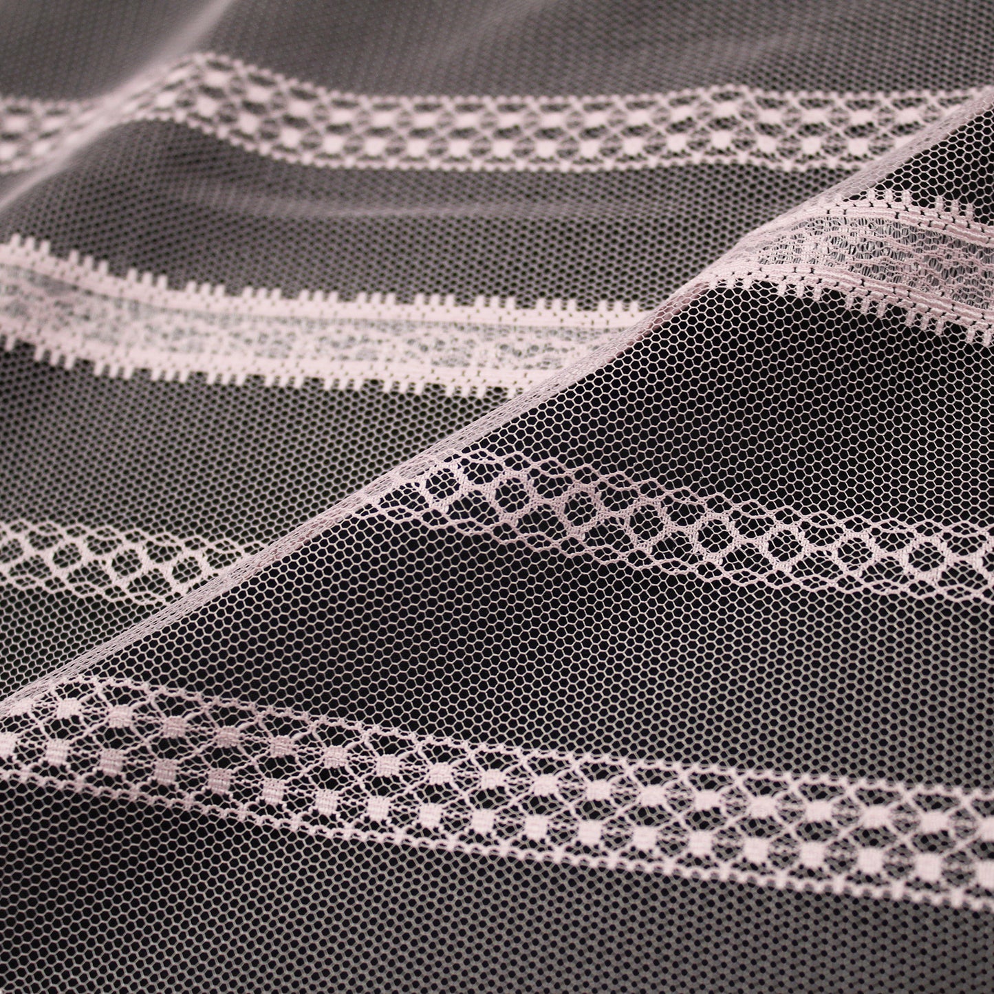 Embroidered Tulle with Ribbon Effect