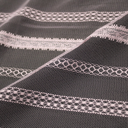 Embroidered Tulle with Ribbon Effect