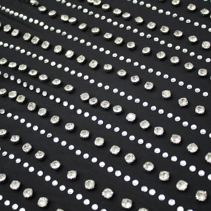 Embroidered Tulle with Horizontal Strass and Diamond Bands