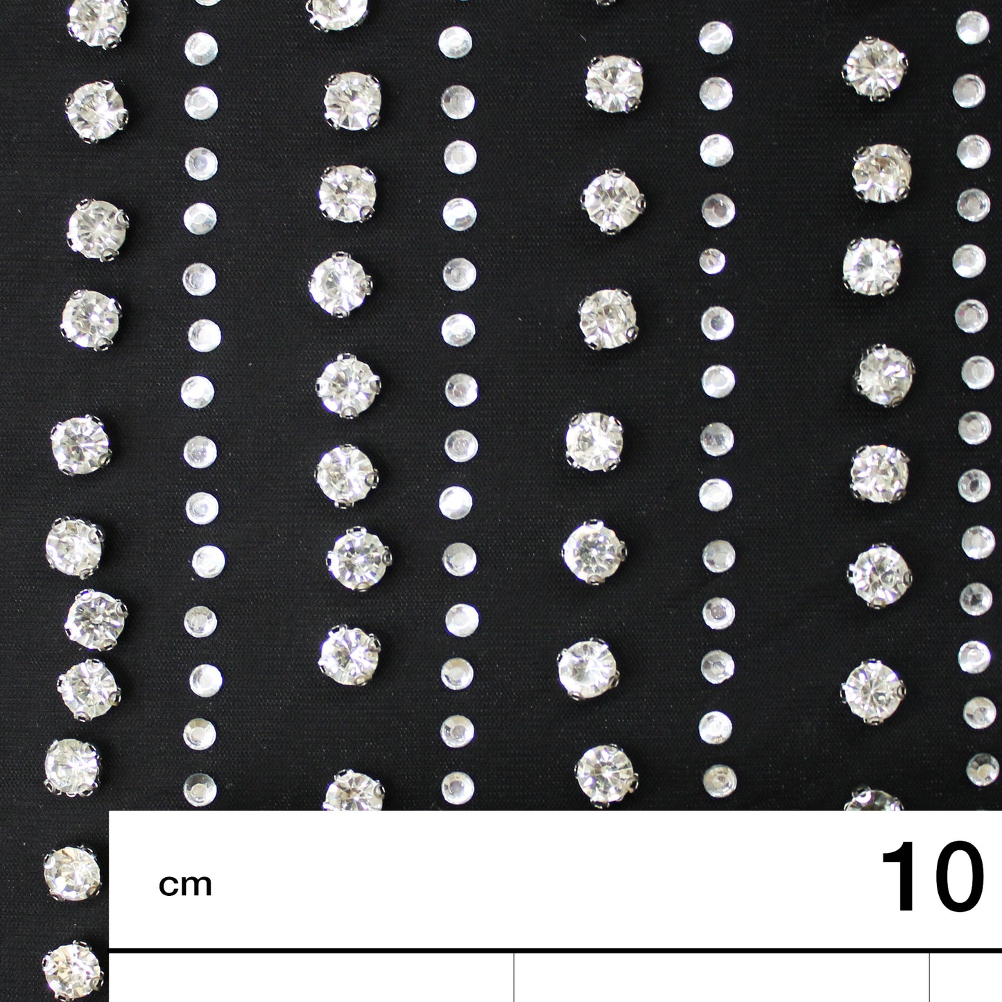 Embroidered Tulle with Horizontal Strass and Diamond Bands