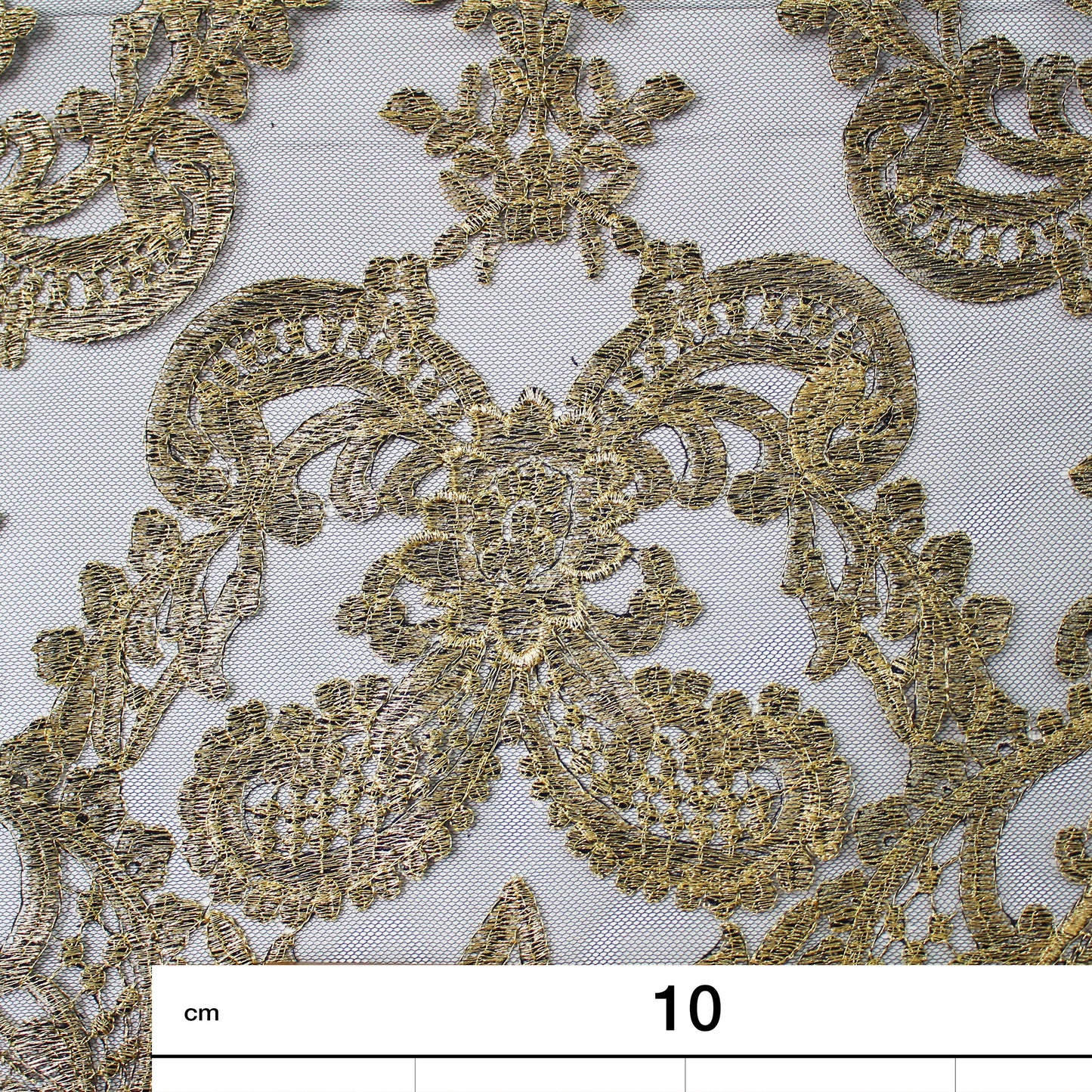 Tulle Ricamato con Filo Lurex Arabesco